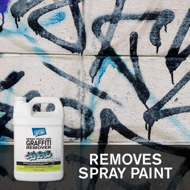 Alt view image 4 of 6 - 41201-4PK Spray Paint and Graffiti Remover Removes Spray Paint, Acrylic, and Enamel Safe for Wood, Metal, Concrete, Plastic Water-Based Formula 1 Gallon (Pack of 4)