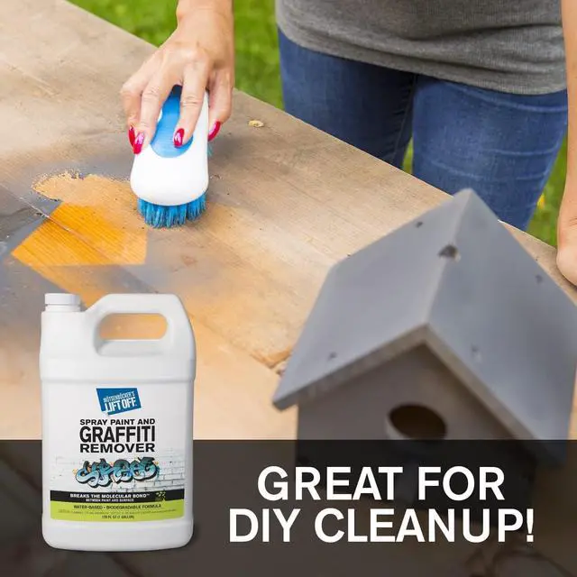 Alt view image 6 of 6 - 41201-4PK Spray Paint and Graffiti Remover Removes Spray Paint, Acrylic, and Enamel Safe for Wood, Metal, Concrete, Plastic Water-Based Formula 1 Gallon (Pack of 4)