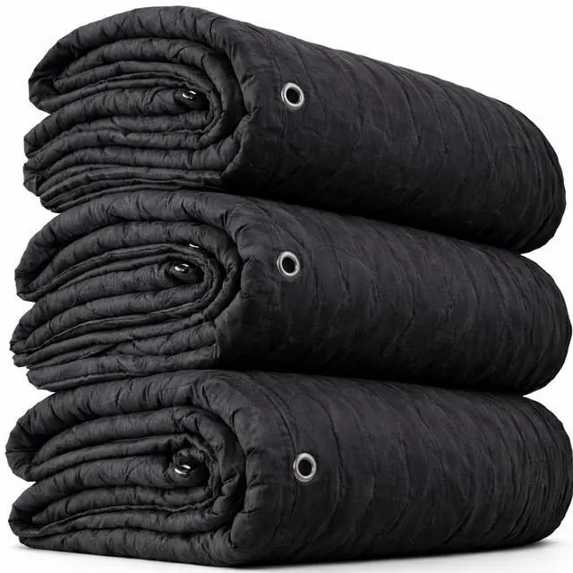 Main image of 96" x 80" Extra Large Sound Dampening Blankets with Grommets (3-Pack), Light Blocking Acoustic Blankets for Wall Hanging and Studios, Machine Washable, 12LBS