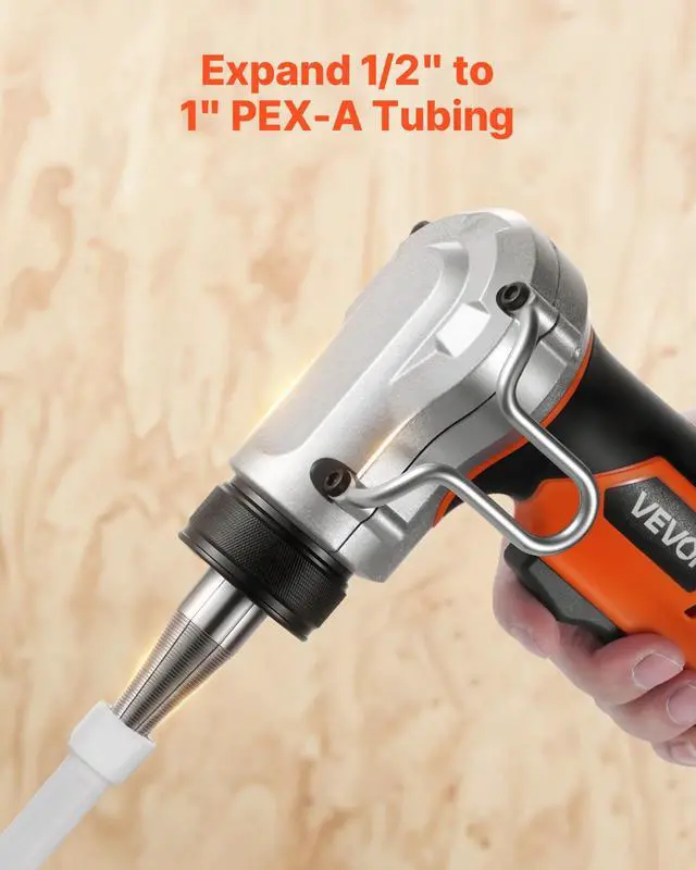 Alt view image 2 of 6 - Cordless Tube Expander, 20V Max Electric Tubing Expansion Tool for 1/2", 3/4", 1" PEX-A Pipes, 22000RPM Pipe Expander with 3 Expanding Head, 2pcs 2AH Battery, Fast Charger & Carrying Case