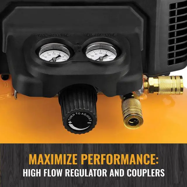Alt view image 5 of 6 - 6 Gallon Pancake Air Compressor & 13 Piece Accessory Kit | BXCM02012-WPK