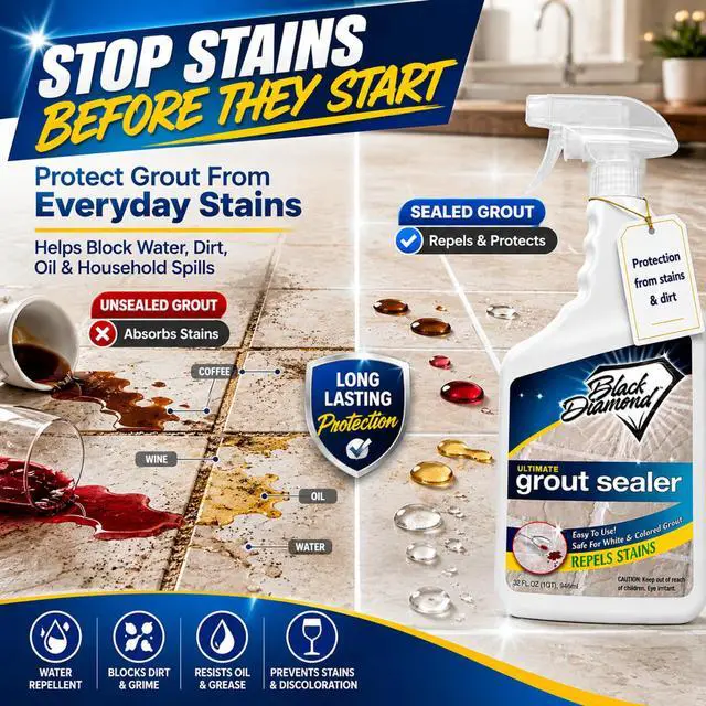Alt view image 2 of 6 - Ultimate Grout Sealer Penetrating Grout Protector for Tile, Showers, Floors & Backsplashes Water-Based Stain & Moisture Protection (4 Gallons)