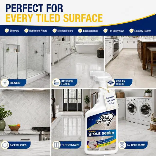 Alt view image 4 of 6 - Ultimate Grout Sealer Penetrating Grout Protector for Tile, Showers, Floors & Backsplashes Water-Based Stain & Moisture Protection (4 Gallons)