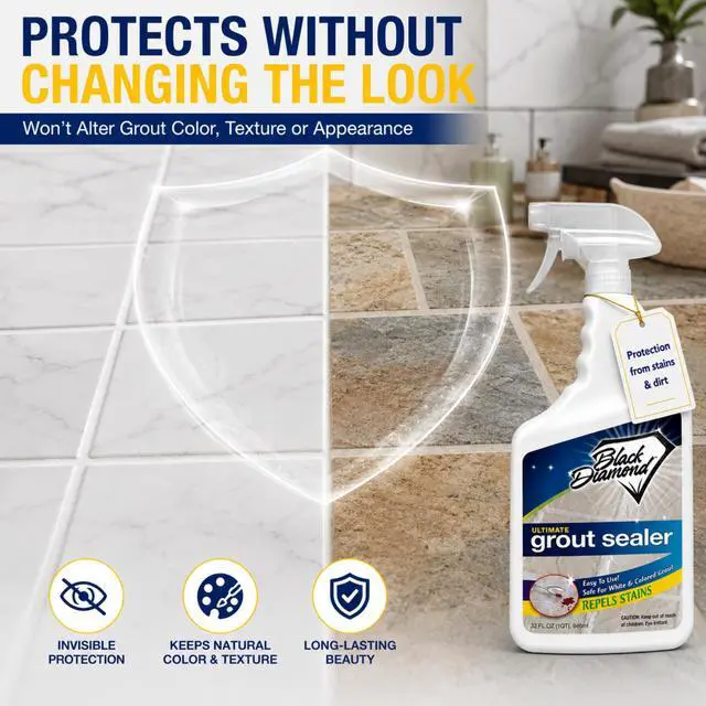 Alt view image 5 of 6 - Ultimate Grout Sealer Penetrating Grout Protector for Tile, Showers, Floors & Backsplashes Water-Based Stain & Moisture Protection (4 Gallons)