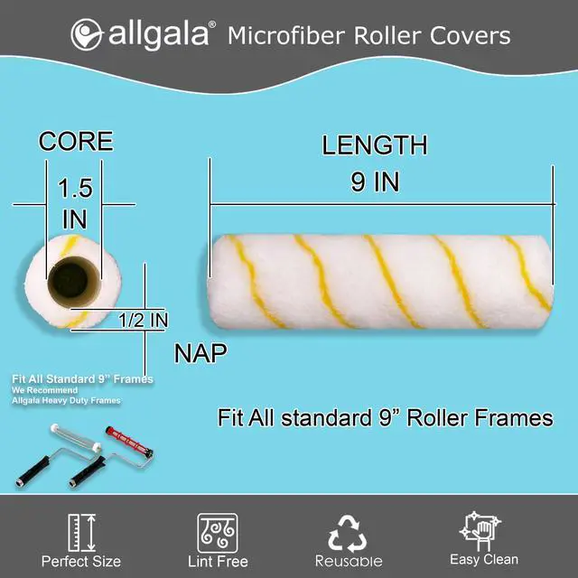 Alt view image 2 of 6 - Paint Roller Covers, 144 Case Pack 9 Inch Shedless Lint Free Painter Roller Covers 1/2 in Roller Naps for Paint Roller Kit for House Painting and Professional Projects