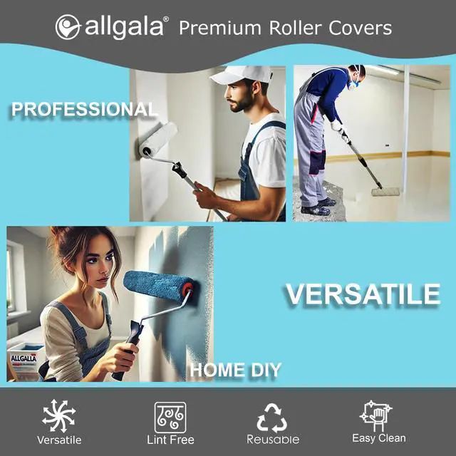 Alt view image 5 of 6 - Paint Roller Covers, 144 Case Pack 9 Inch Shedless Lint Free Painter Roller Covers 1/2 in Roller Naps for Paint Roller Kit for House Painting and Professional Projects
