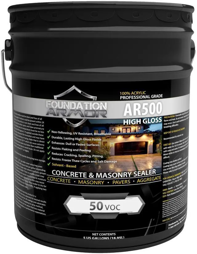 Main image of 5 GAL Armor AR500 High Gloss Solvent Based Acrylic Concrete Sealer and Paver Sealer - 50 VOC
