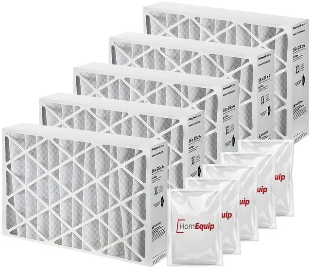 Main image of Furnace Filters 16x25x4 - HVAC Air Filter Replacement FC100A1029 Merv 11 with Easy Disposal Bag (5 Pack)