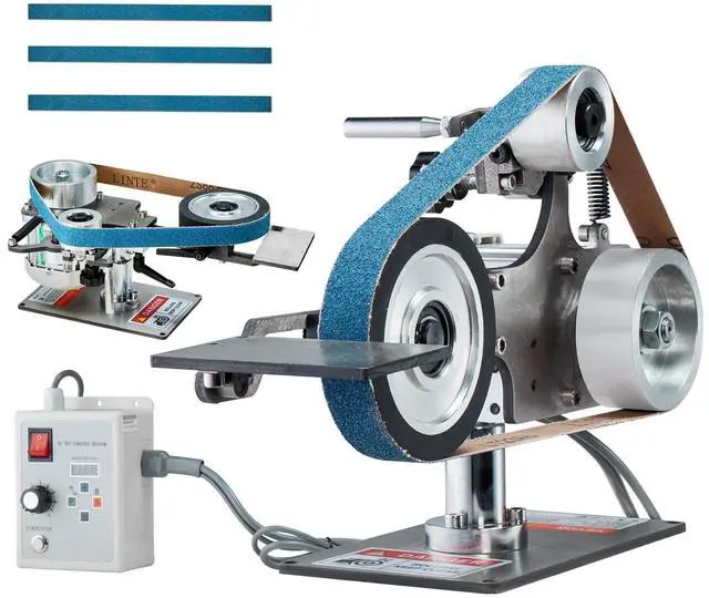 Main image of Belt Grinder Sander, 30 x 1-Inch Variable Speed Belt Polisher with VFD, 550W Polishing Grinding Machine with 2 Grinding Moulds & 3PCS Sanding Belts for Metalworking, Knife Making