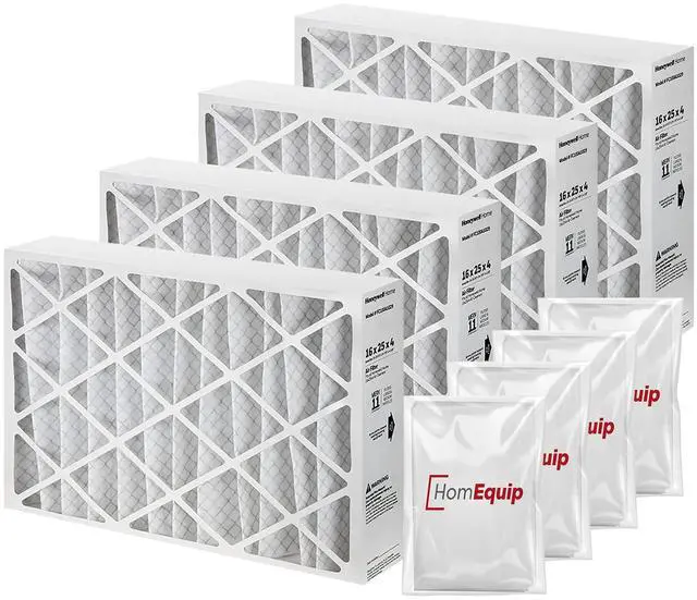 Main image of Furnace Filters 16x25x4 - HVAC Air Filter Replacement FC100A1029 Merv 11 with Easy Disposal Bag (4 Pack)