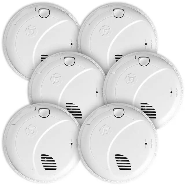 Main image of Interconnect Hardwire Smoke Alarm with Battery Backup & Voice Alerts, 6-Pack