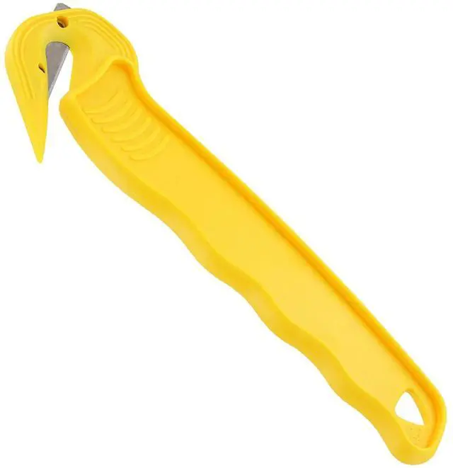 Main image of Disposable Film Cutter, Sharp & Durable Steel Blade, Safe and Efficient Cutting Design for Shrink Wrap, Stretch Wrap, Tape, and Plastic Straps, Yellow (100)