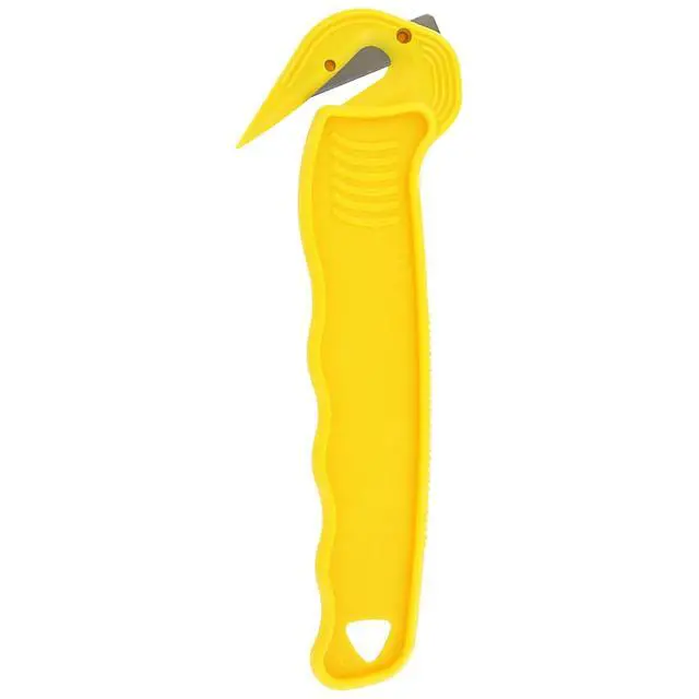 Alt view image 2 of 6 - Disposable Film Cutter, Sharp & Durable Steel Blade, Safe and Efficient Cutting Design for Shrink Wrap, Stretch Wrap, Tape, and Plastic Straps, Yellow (100)