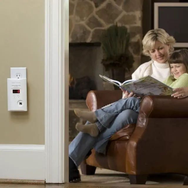 Alt view image 5 of 6 - Carbon Monoxide Detector, Plug In Wall with 9-Volt Battery Backup, Digital LED Display - 6 Pack