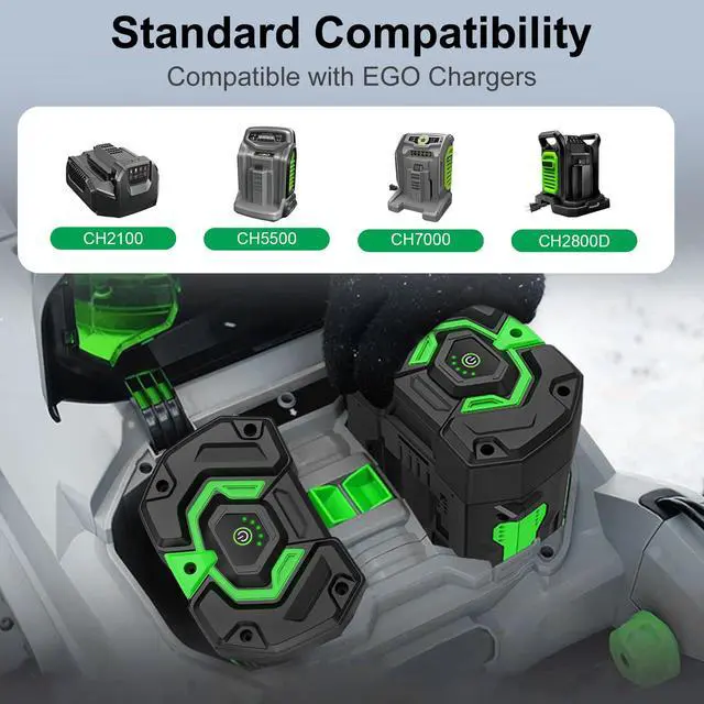 Alt view image 4 of 6 - 12000mAh Replacement for EGO 56V Battery BA4200T BA5600T BA2800T BA1400T Compatible with EGO Cordless Lawn Mower Blower