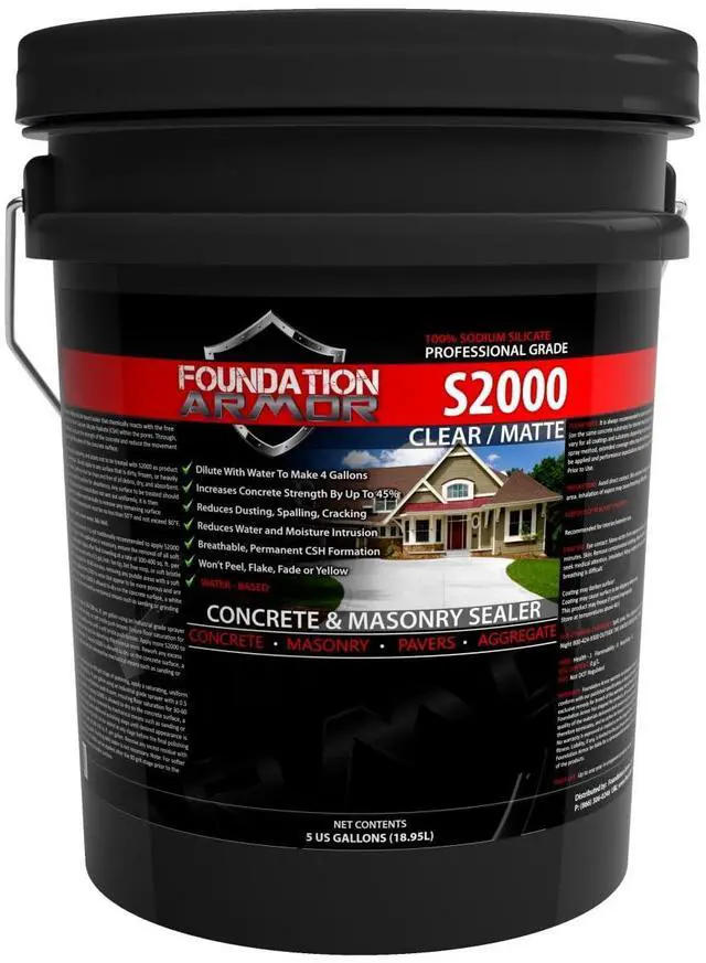 Main image of Armor S2000 Sodium Silicate Concrete Sealer and Surface Hardener (S2000-5 Gallon Concentrated)