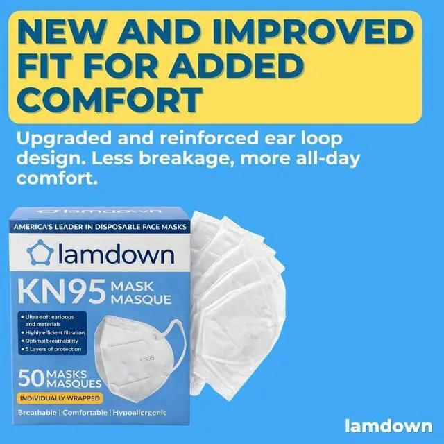 Alt view image 2 of 6 - (600-Pack) KN95 Face Masks, Individually Wrapped, Premium Disposable Dust Mask, White