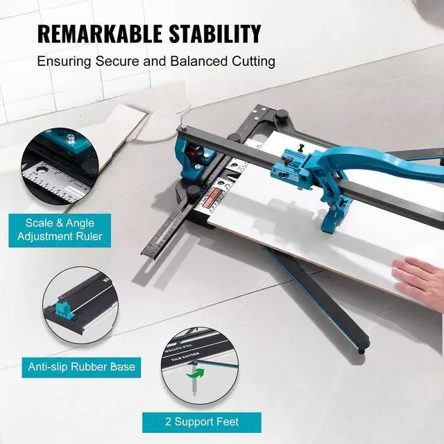 Alt view image 4 of 6 - Manual Tile Cutter, 40 inch, Porcelain Ceramic Tile Cutter with Tungsten Carbide Cutting Wheel, Infrared Positioning, Anti-Skid Feet, Durable Rails for professional installers or beginners