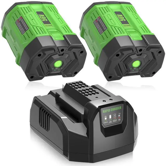Main image of 2Packs 10000mAh Battery Replacement for EGO 56V Battery and Charger Compatible with EGO 56 Volts Bettery BA1400 BA4200 BA2800 BA2800T BA1400T BA2240 Cordless Power Tools