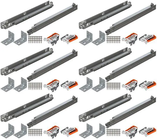 Main image of Tandem Plus OTION Concealed Undermount Drawer Slides (Runners) Kit, 18-Inch, Full Extension, Soft-Close, Steel, 100 lb. Load Capacity for Wood Drawers (2 Kits)
