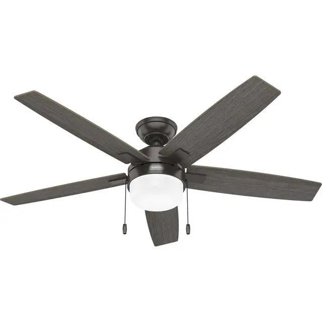 Alt view image 2 of 6 - 52" Anisten Indoor Ceiling Fan, LED Light, Pull Chain, Noble Bronze | WhisperWind whisper-quiet motor, DuraLight lens, and 3" downrod support bedrooms, offices, and great rooms year-round