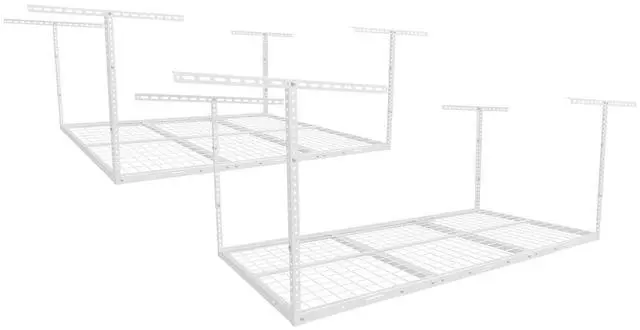 Main image of 2 Pack 4x6 Overhead Garage Storage Adjustable Ceiling Rack 72" Length x 48" Width x 40" Height, 450lbs Weight Capacity, White, Classic Series