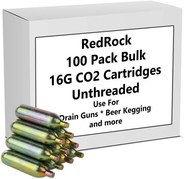 Main image of Bulk CO2 Cartridges 16 Gram Unthreaded Cartridge Multipurpose Use for Drain Gun Gallo HVAC Line Cleaner Opener 100 Pack