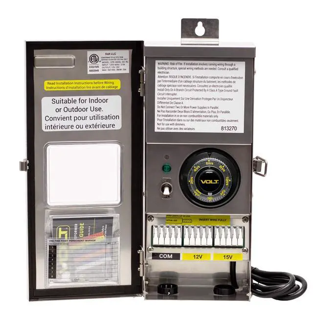 Alt view image 2 of 5 - 300W Slim Line Low age Transformer (12V/15V) with Timer/Photocell for LED Landscape Lighting
