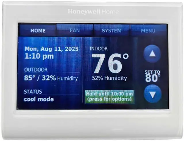 Main image of TH9320WF5003 Wi-Fi 9000 Color Touch Screen Programmable Thermostat, 3.5 x 4.5 Inch, White, 'Requires C Wire"