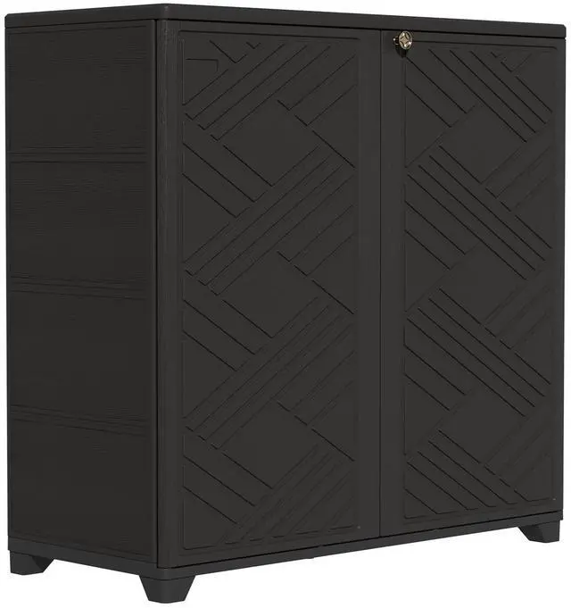 Main image of Indoor/Outdoor Storage Cabinet Waterproof, 34"x15"x34" Plastic Outdoor Storage Box for Garden Balcony Bathroom, All Weather Outdoor Storage Clearance, DIY Usage, with No Shelf (Black)
