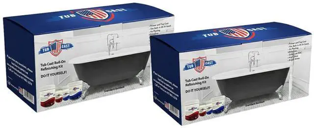 Main image of Ekopel Roll On Tub Cast Bathtub Refinishing Kit Primer + Top Coat Included DIY Bathtub & Tile Reglazing Kit for Porcelain, Fiberglass & Cast Iron Bright White Gloss, Low Odor, Made In The USA Tu