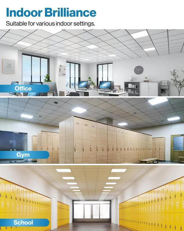 Alt view image 4 of 5 - Sunco 12 Pack 2x2 LED Flat Panel Light, Dual Selectable CCT 4000K/5000K/6000K & Selectable Wattage 30W/35W/40W, 5200 Lumens, Dimmable 0-10V, Back-Lit Troffer Replacement Light Fixture ETL