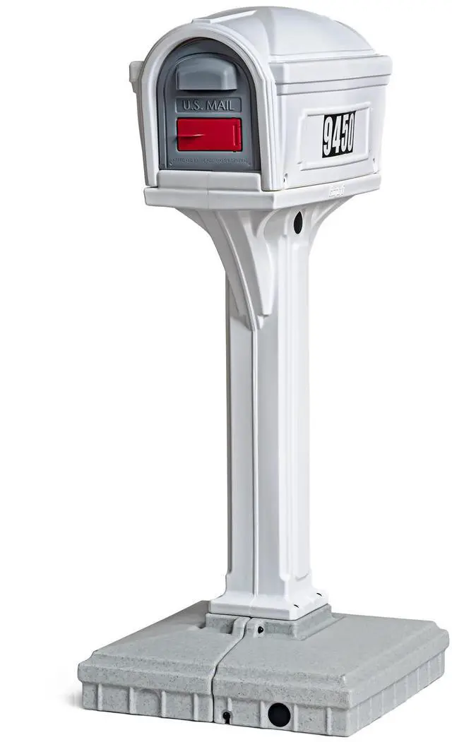 Main image of American Home by Premium Dig-Free Easy Up Classic Mailbox and Post Combination in White, Above Ground Mailbox