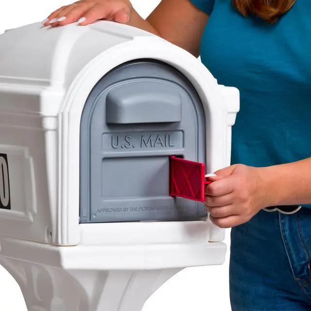 Alt view image 3 of 6 - American Home by Premium Dig-Free Easy Up Classic Mailbox and Post Combination in White, Above Ground Mailbox