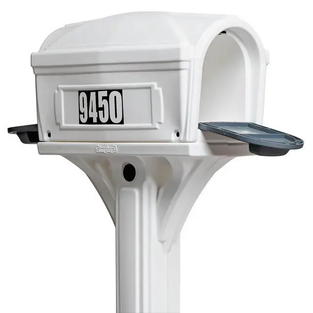 Alt view image 4 of 6 - American Home by Premium Dig-Free Easy Up Classic Mailbox and Post Combination in White, Above Ground Mailbox