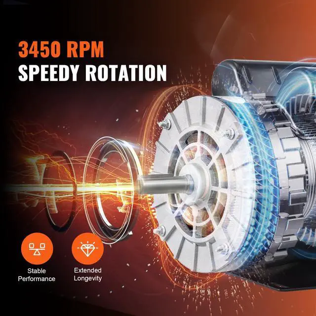 Alt view image 3 of 6 - 3.7HP Air Compressor Motor, 3450RPM Electric Motor, 230V 17.2 Amps, 5/8" Keyed Shaft 56 Frame, 1.88" Shaft Length, Single Phase, CCW/CW Rotation (Factory Setting is CCW)