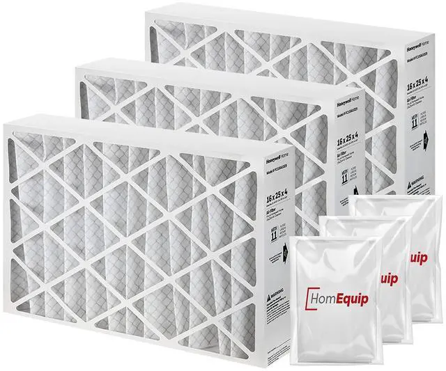 Main image of Furnace Filters 16x25x4 - HVAC Air Filter Replacement FC100A1029 Merv 11 with Easy Disposal Bag (3 Pack)