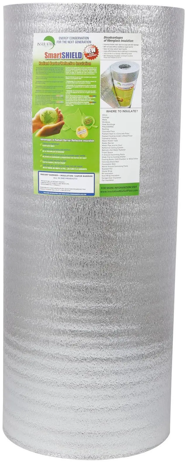 Main image of SmartSHIELD -5mm 48''X100ft R17 Reflective Insulation Roll, Foam Core Radiant Barrier, Thermal Foil Insulation - FOIL / FOIL