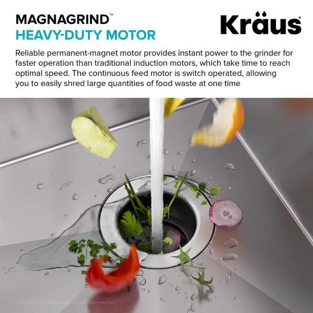 Alt view image 6 of 6 - WasteGuard 1 HP Ultra-Quiet Garbage Disposal with Quick Connect, Kitchen Sink Drain Cover, Power Cord and Flange Included, KWD100-100MBL