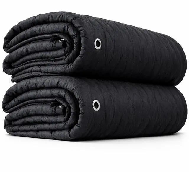 Main image of 96" x 80" Extra Large Sound Dampening Blankets with Grommets (2-Pack), Light Blocking Acoustic Blankets for Wall Hanging and Studios, Machine Washable, 12LBS