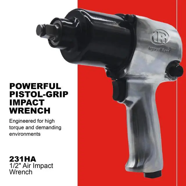 Alt view image 2 of 4 - 231HA 1/2" Air Impact Wrench, Super Duty, 600 ft-lb Torque, Friction Ring Retainer, Pistol