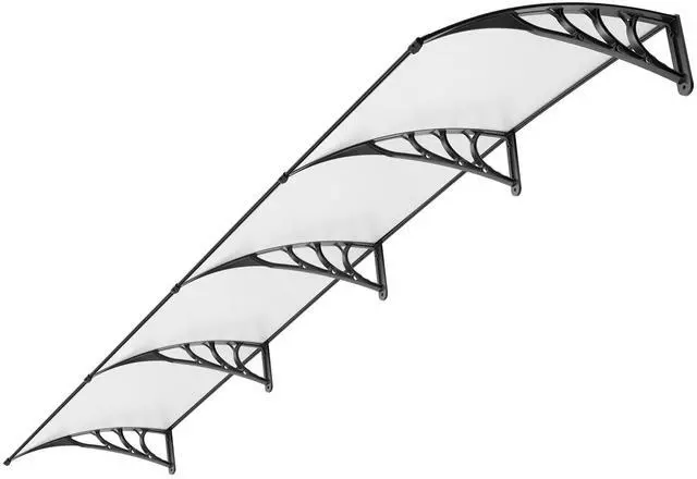 Main image of Polycarbonate Window Door Awning Canopy Transparent with Black Bracket 38 Inch x 153 Inch