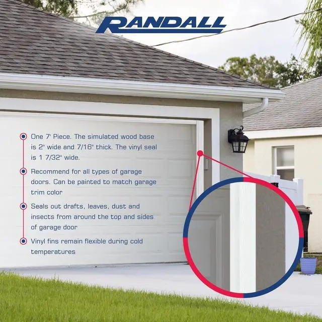 Alt view image 4 of 4 - Garage Door Weatherstrip Door Seal | 7 Feet | Dual Vinyl | for Top or Sides | Box of 15 | White | for All Types of Garage Doors | Seals Out Drafts | Easy Installation