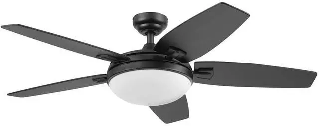 Main image of Ceiling Fans Carmel, 48 Inch Contemporary Indoor LED Ceiling Fan with Light, Remote Control, Dual Mounting Options, Dual Finish Blades, Reversible Motor - 51912-01 (Black)