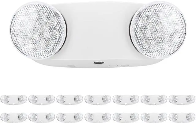 Main image of RMC LED Emergency Lights with Battery Backup, Two Head Adjustable Commercial Emergency Lighting, AC120-277V, Hardwired Emergency Exit Light Fixtures for Home and Business, ETL Listed, 14 Pack