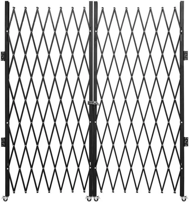 Main image of Double Folding Security Gate, 61" H x 122" W Folding Door Gate, Steel Accordion Security Gate, Flexible Expanding Security Gate, 360° Rolling Barricade Gate, Scissor Gate or Door with Keys