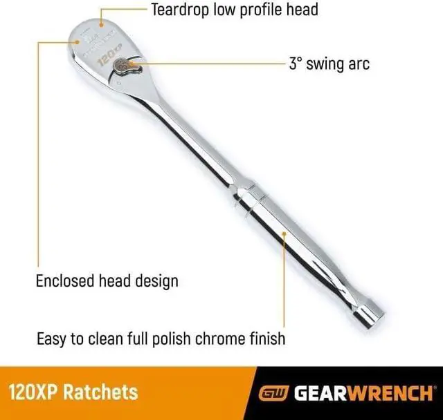 Alt view image 3 of 4 - 49 Pc. 1/2" Drive 6 Pt. 120XP Mechanics Tool Set, Standard & Deep, SAE/Metric - 80700P