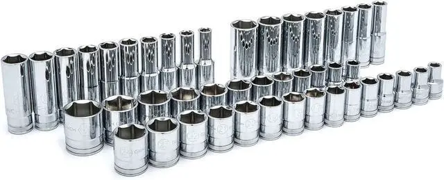 Alt view image 4 of 4 - 49 Pc. 1/2" Drive 6 Pt. 120XP Mechanics Tool Set, Standard & Deep, SAE/Metric - 80700P