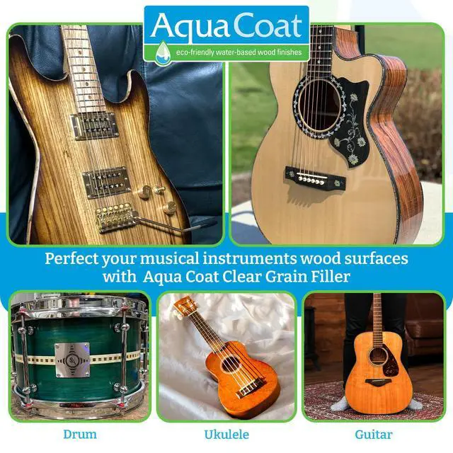 Alt view image 6 of 6 - Aqua Coat Water-Based Clear Wood Grain Filler Gel, Fast-Drying, Low Odor, Low VOC, Sandable, Stainable & Paintable, Easy Water Cleanup, Glossy Finish, 128 oz