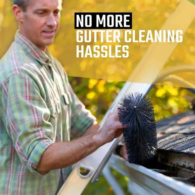 Alt view image 5 of 6 - Gutter Guard for 5 Inch Gutters 60 Ft DIY Leaf Filter Insert | 4.25" Diameter Brush Stops Clogs from Leaves & Debris | Gutter Screen & Cover Alternative - Made in USA
